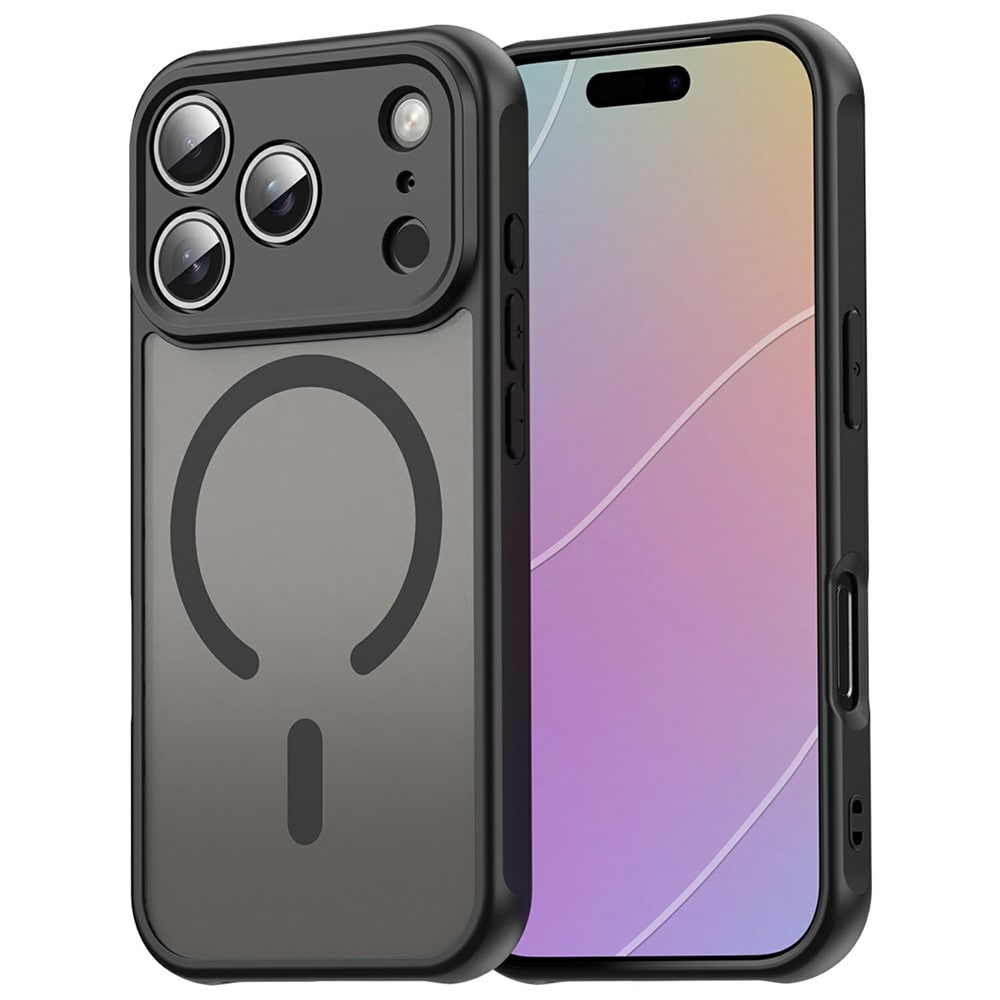 iPhone 18 Pro Max / 17 Pro Max PC TPU magnetiskt matt skal, stötsäkert – svart