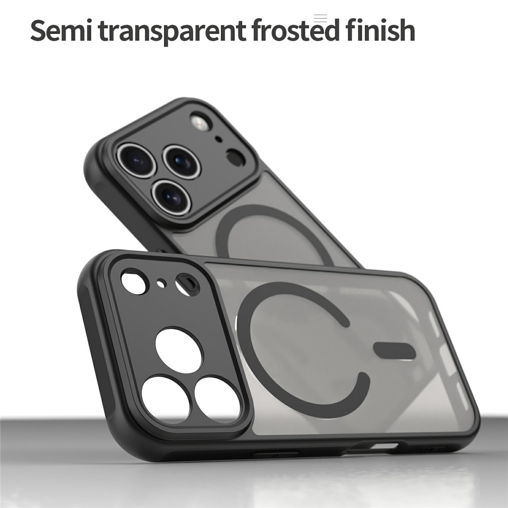 iPhone 18 Pro Max / 17 Pro Max PC TPU magnetiskt matt skal, stötsäkert – svart