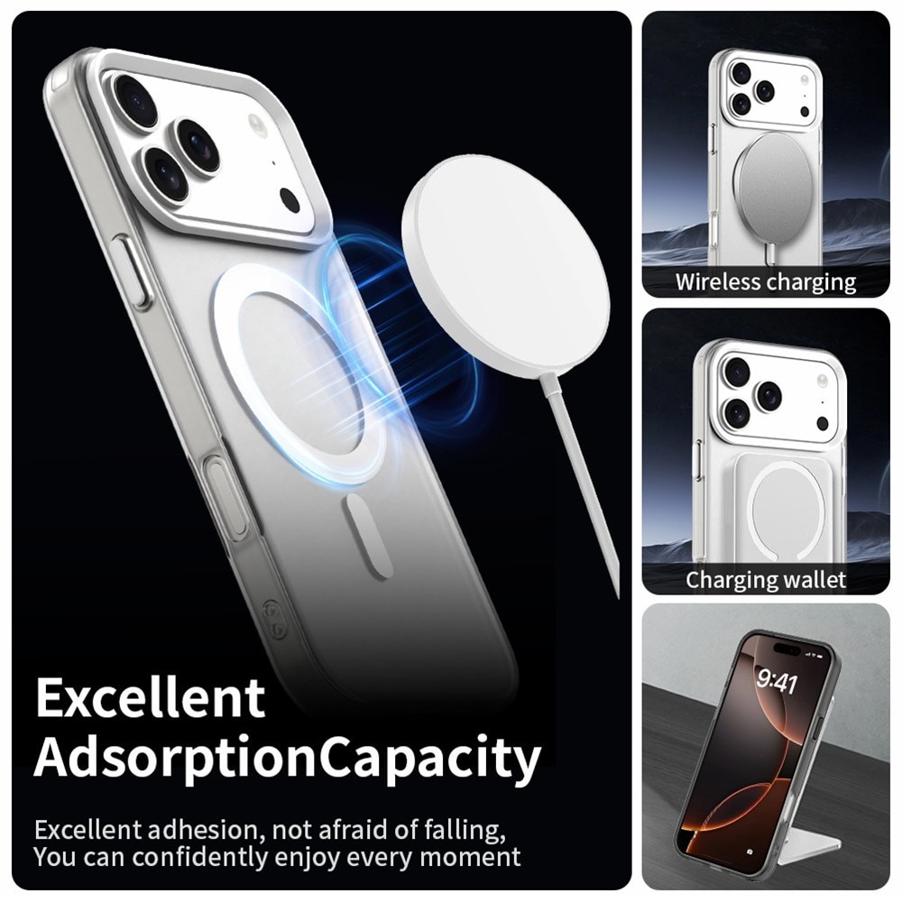 iPhone 18 Pro Max / 17 Pro Max PC/PET/TPU-hybridfodral med magnetfäste – vitt