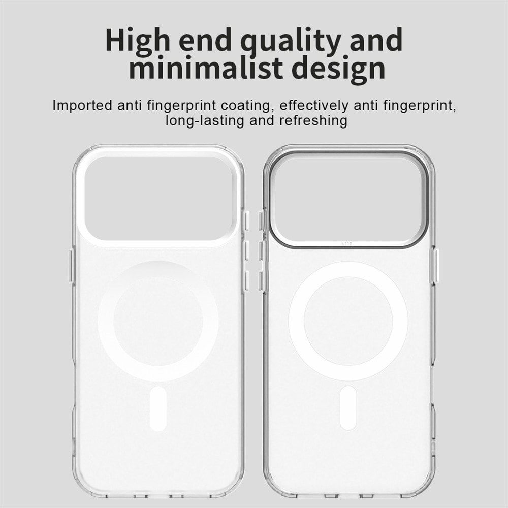 iPhone 18 Pro Max / 17 Pro Max PC/PET/TPU-hybridfodral med magnetfäste – vitt
