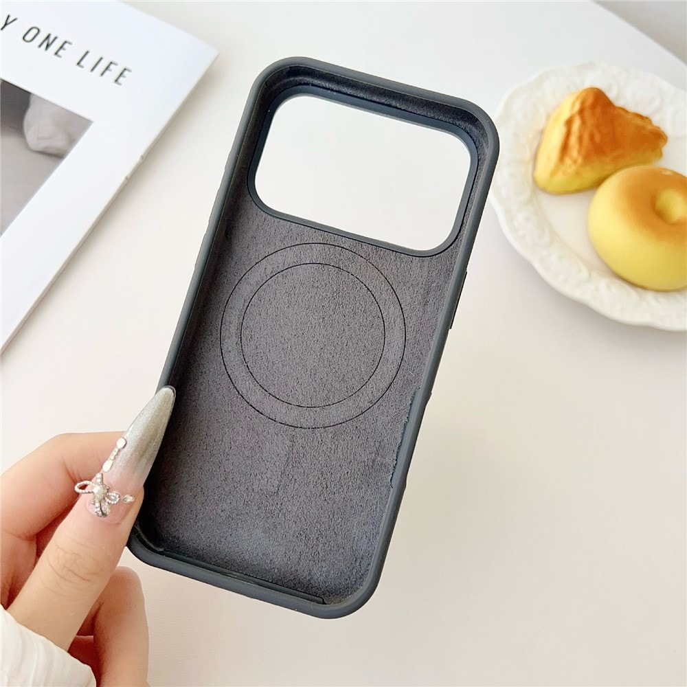 För iPhone 18 Pro Max / 17 Pro Max – magnetiskt skal i flytande silikon som skyddar mot fall – vitt