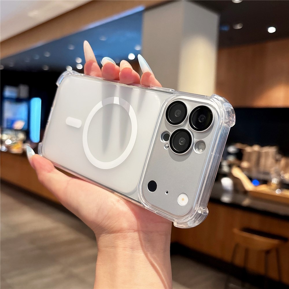 iPhone 18 Pro Max / 17 Pro Max magnetiskt TPU-fodral med avtagbart kameraskydd – transparent