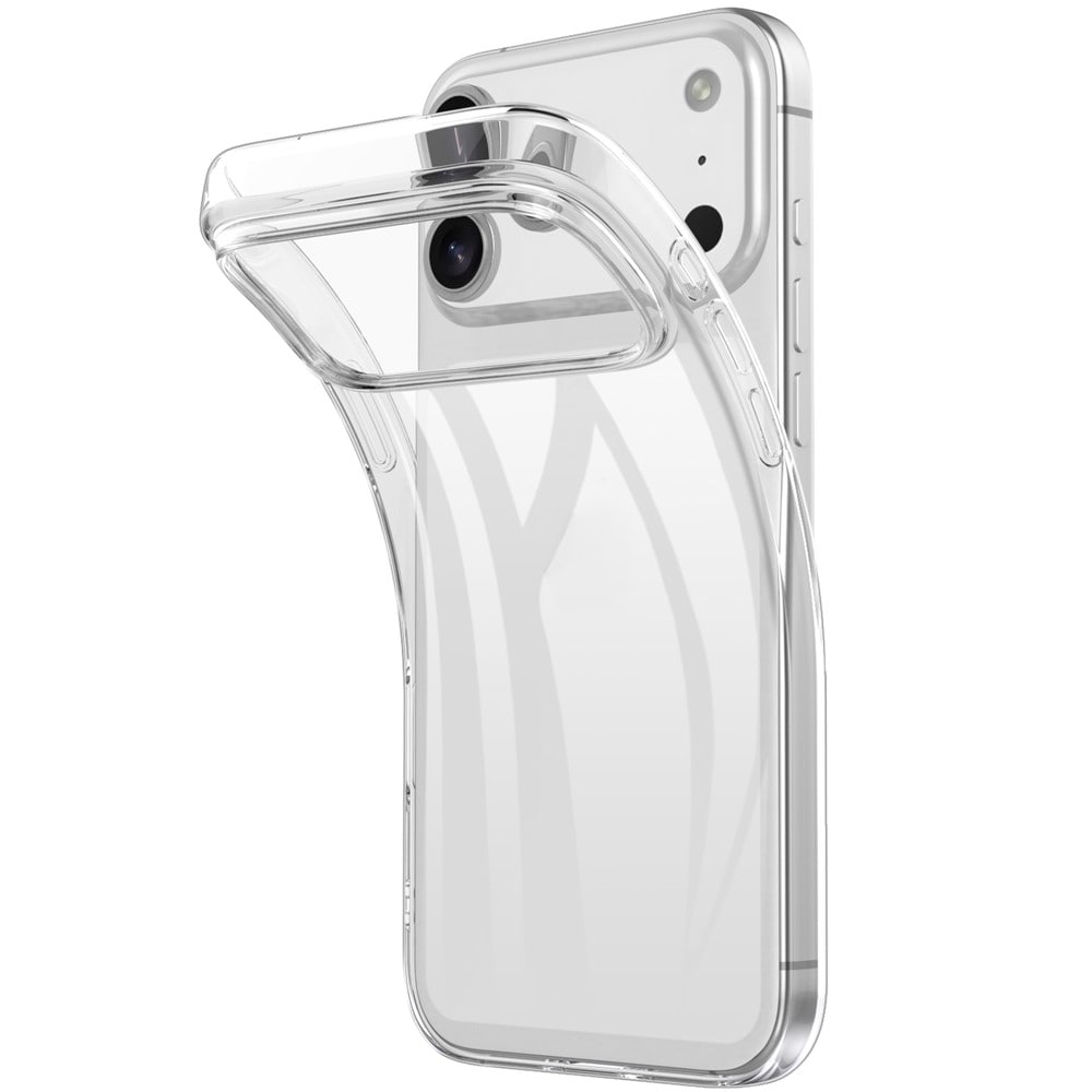 iPhone 18 Pro / 17 Pro TPU-skal med fingeravtrycksskydd – transparent