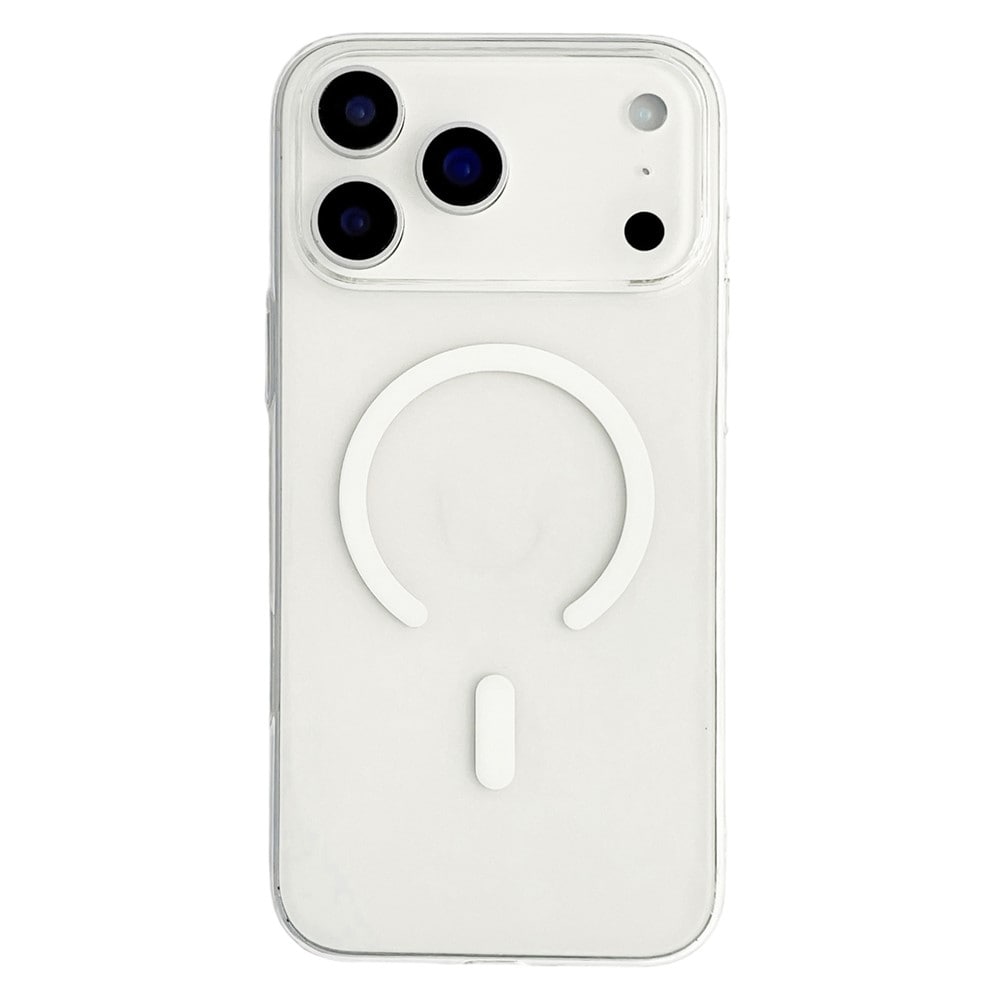 MagSafe-kompatibelt PC-fodral för iPhone 18 Pro / 17 Pro – transparent vitt