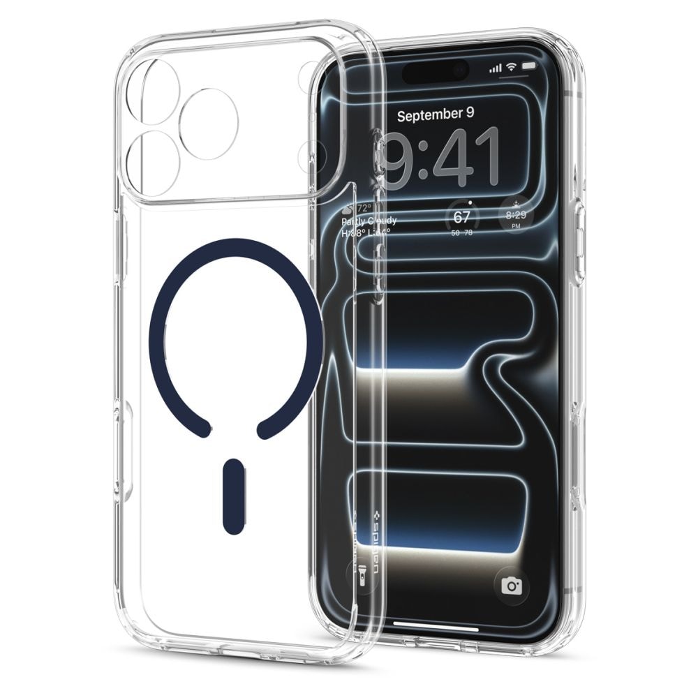 Spigen Ultra Hybrid MagSafe-fodral för iPhone 18 Pro / 17 Pro – Klar marinblå