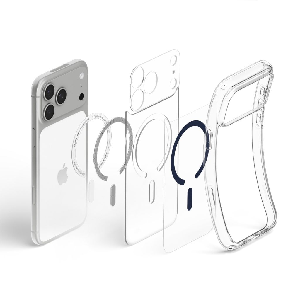 Spigen Ultra Hybrid MagSafe-fodral för iPhone 18 Pro / 17 Pro – Klar marinblå