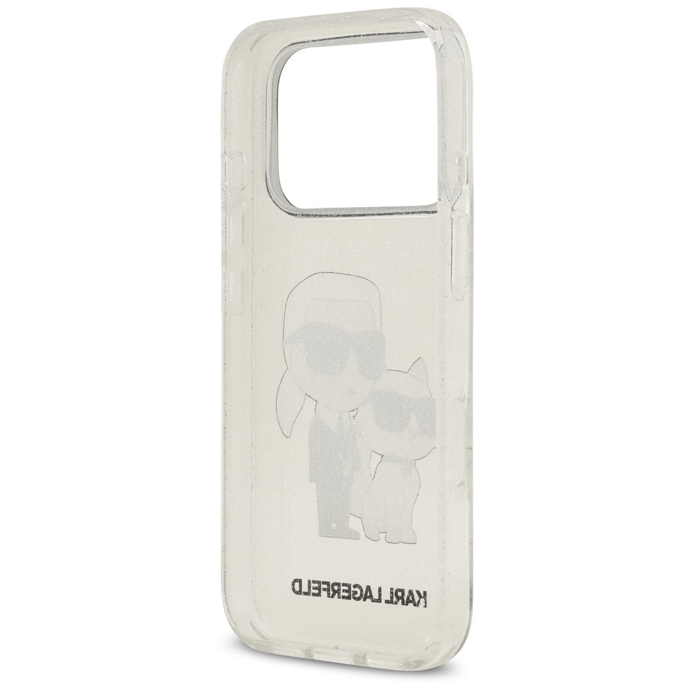 Karl Lagerfeld IML NFT Glitter Karl&Choupette-fodral för iPhone 18 Pro / 17 Pro – Transparent