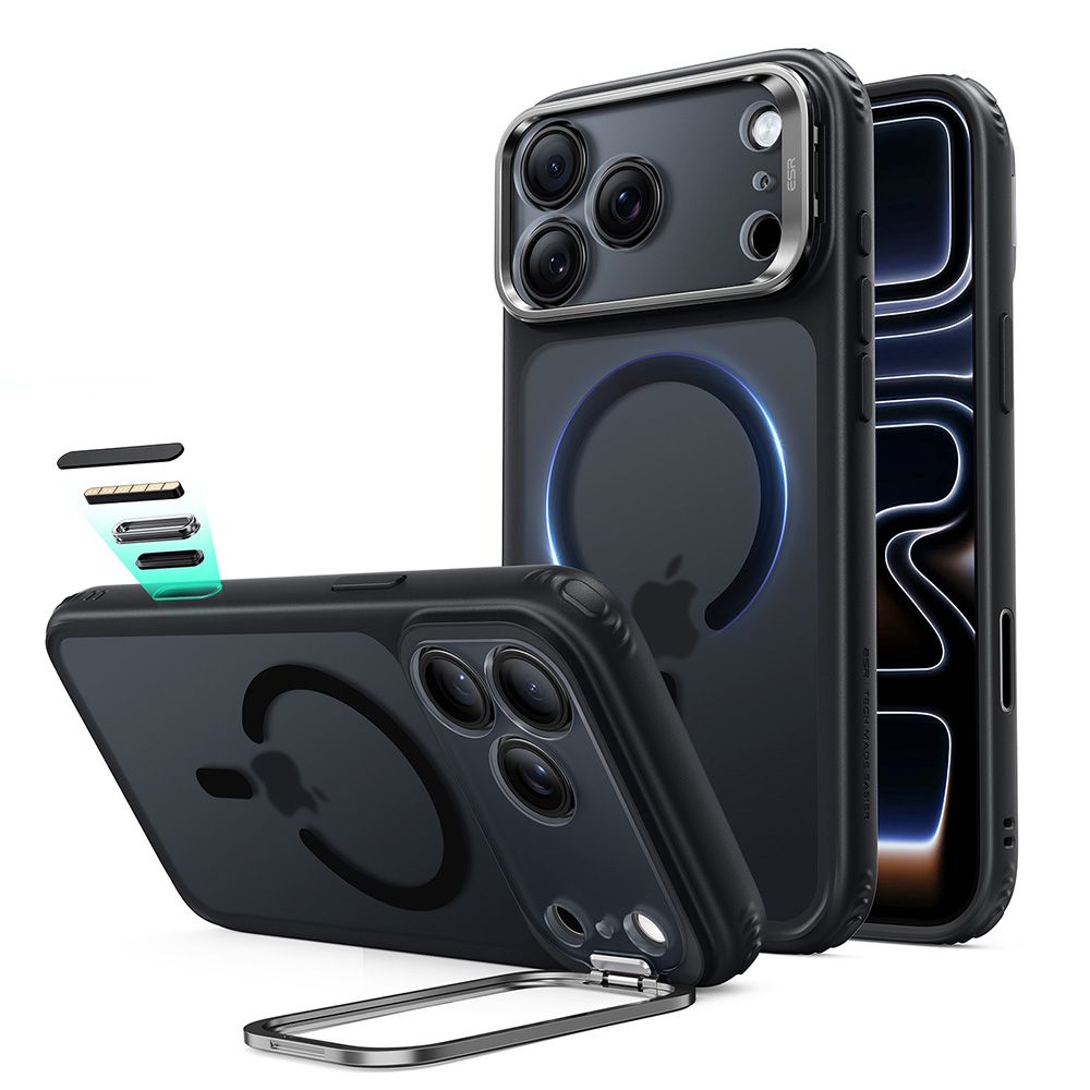 ESR Classic Hybrid-fodral med stöd och MagSafe-anslutning för iPhone 18 Pro / 17 Pro – Svart