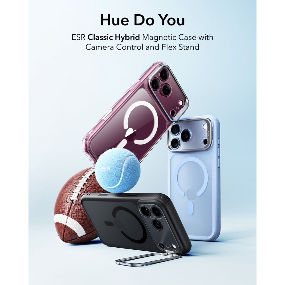 ESR Classic Hybrid-fodral med stöd och MagSafe-anslutning för iPhone 18 Pro / 17 Pro – Svart