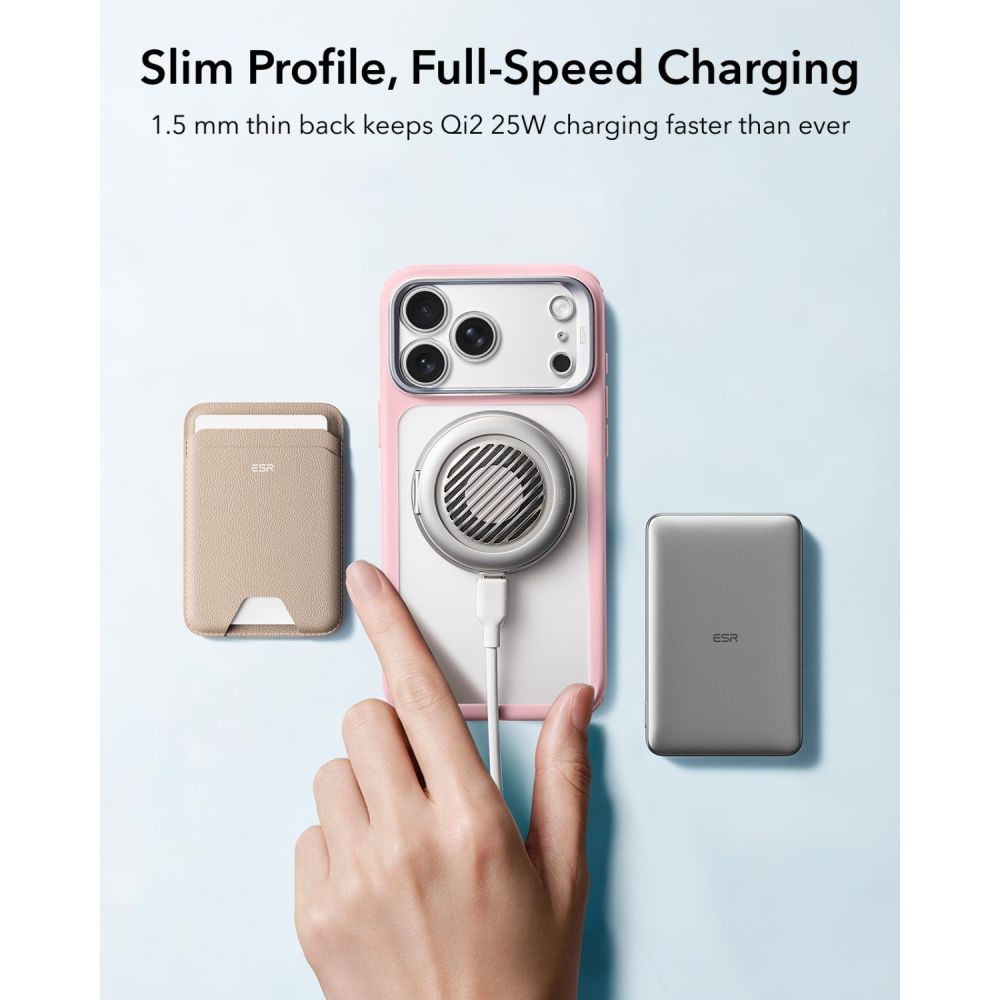 ESR Classic Hybrid-fodral med stöd och MagSafe-anslutning för iPhone 18 Pro / 17 Pro – matt rosa