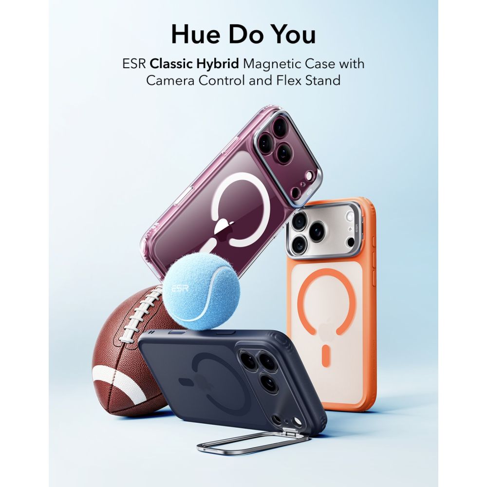 ESR Classic Hybrid-fodral med stöd och MagSafe för iPhone 18 Pro / 17 Pro – matt orange