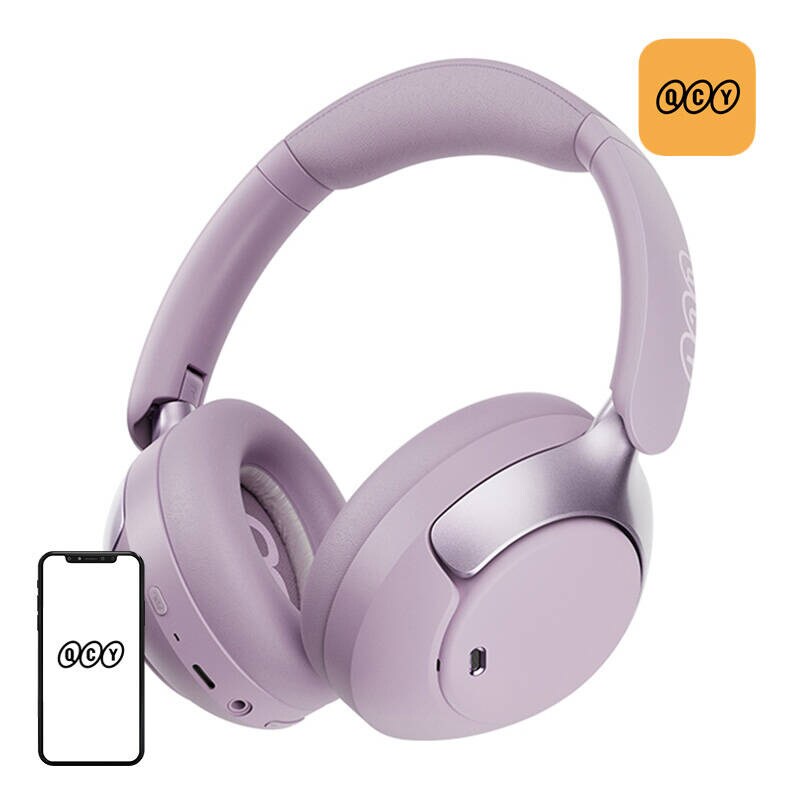 QCY H3 pro ANC trådlösa hörlurar (lila)