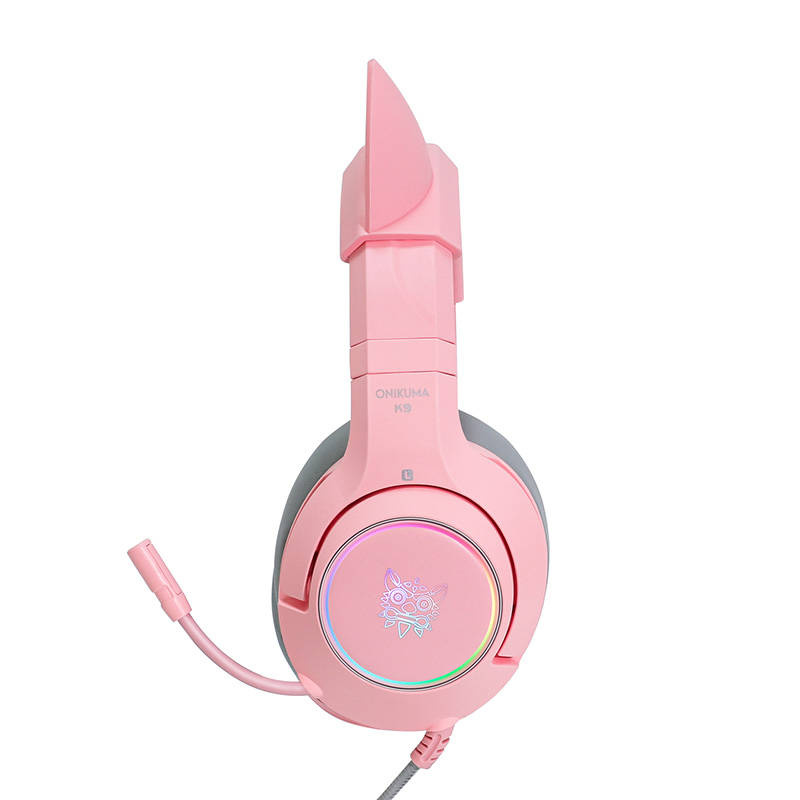 ONIKUMA K9 Rosa RGB Gaming-hörlurar