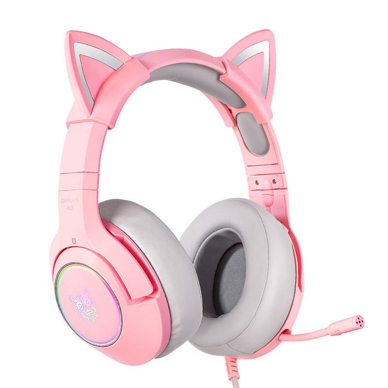 ONIKUMA K9 Rosa RGB Gaming-hörlurar