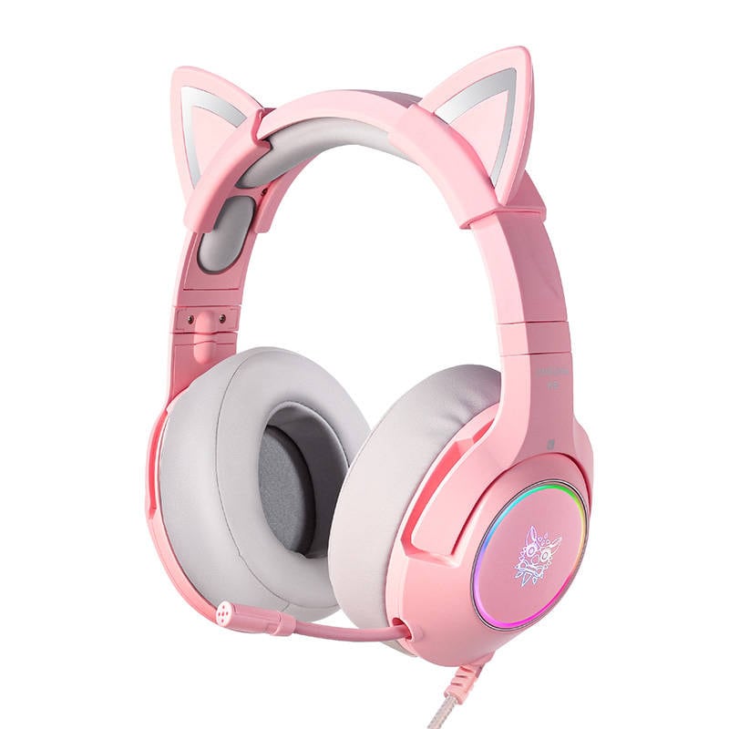 ONIKUMA K9 Rosa RGB Gaming-hörlurar