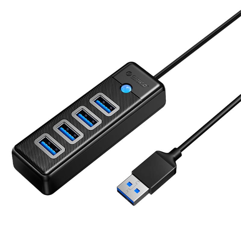 Orico Hub USB till 4x USB 3.0, 5 Gbps, 0,15 m (svart)