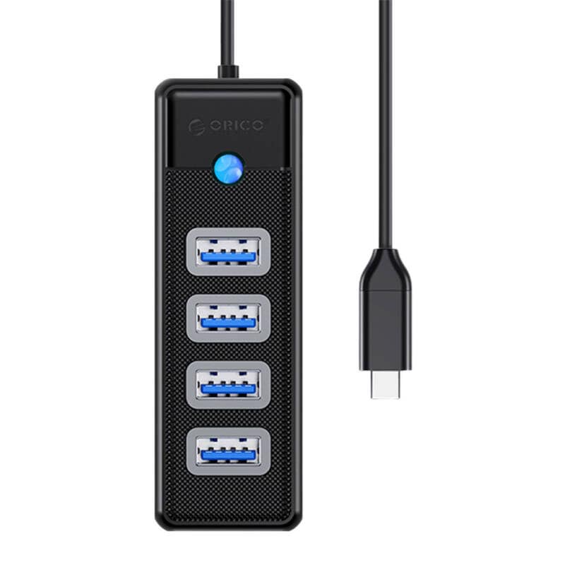 Orico HUB USB-C till 4x USB 3.0 5Gbps 0,15m Svart