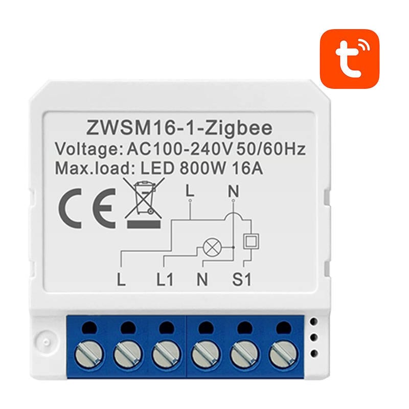 Smart strömbrytarmodul ZigBee Avatto ZWSM16-W1 TUYA