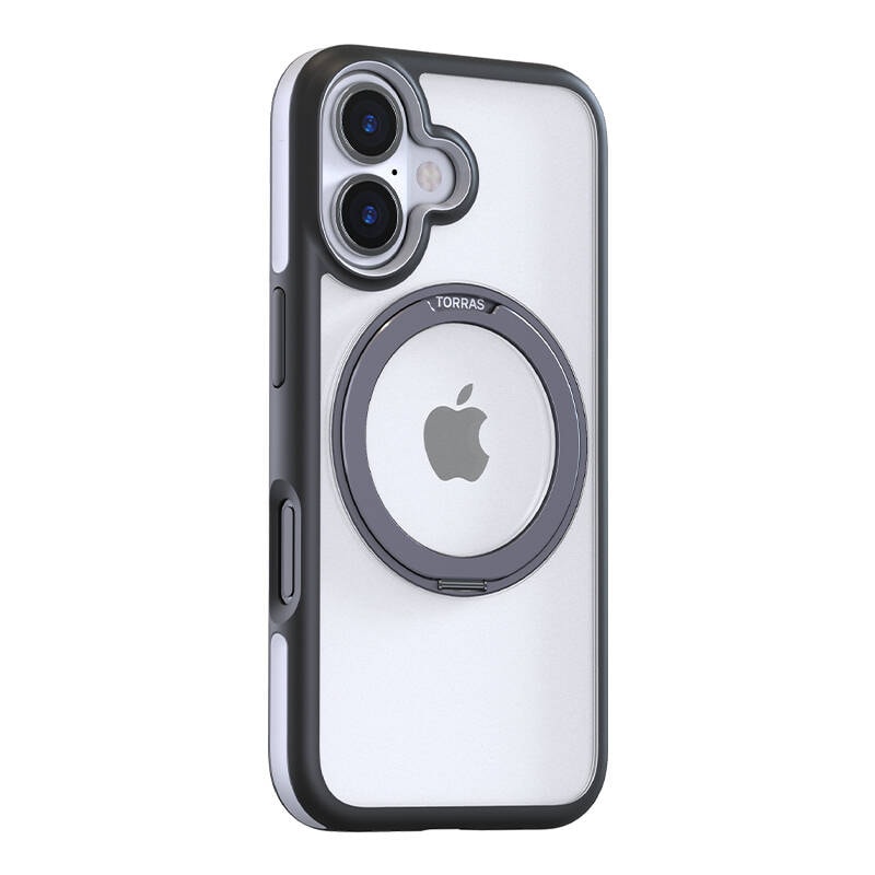 Torras Ostand R Fusion-fodral för iPhone 16 Plus (Svart)