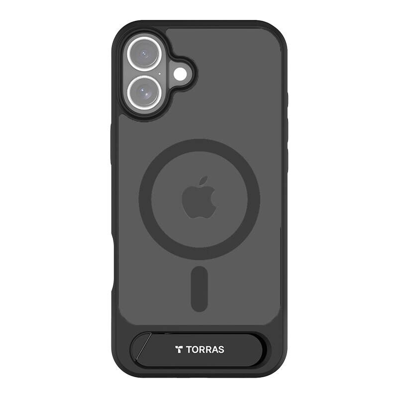 Torras Pstand Series-fodral för iPhone 16 (svart)