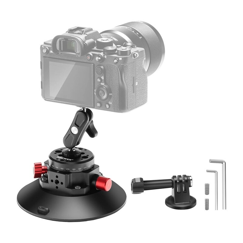 Fäste med sugkopp 1/4 tum Neewer CA013 för sportkameror (DJI Action, GoPro, Insta360)