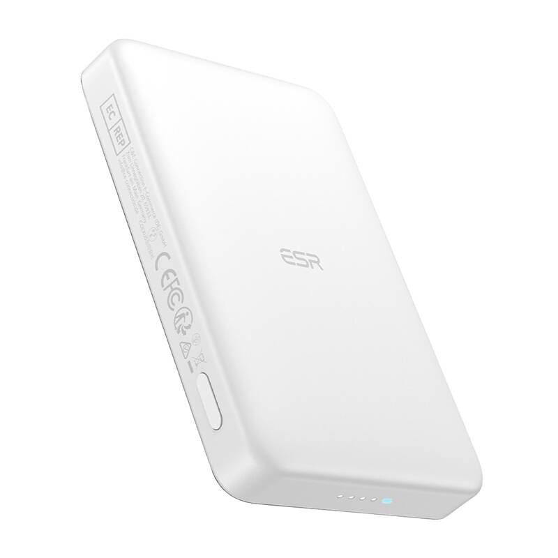 ESR Qi2 MagSlim 10000 mAh magnetisk powerbank (vit)