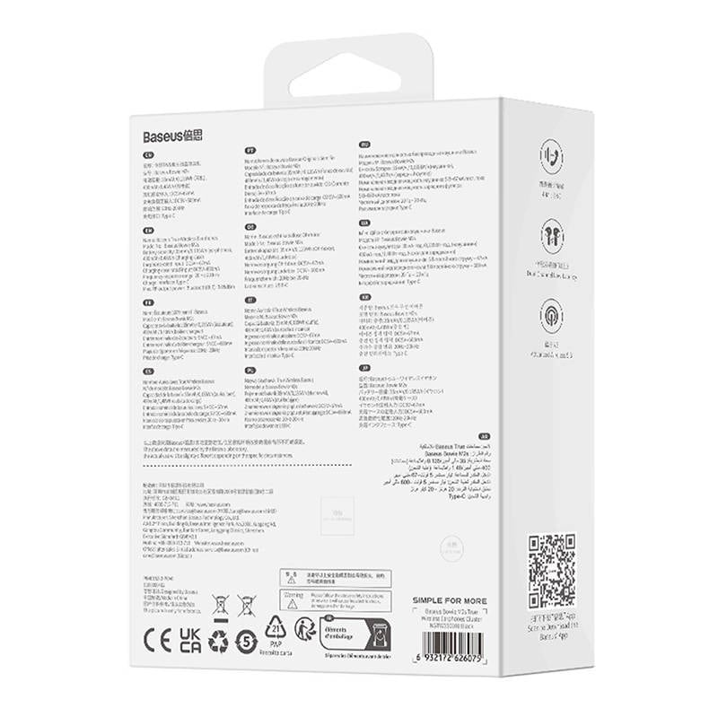 Hörlurar TWS Baseus Bowie M2s (svart)