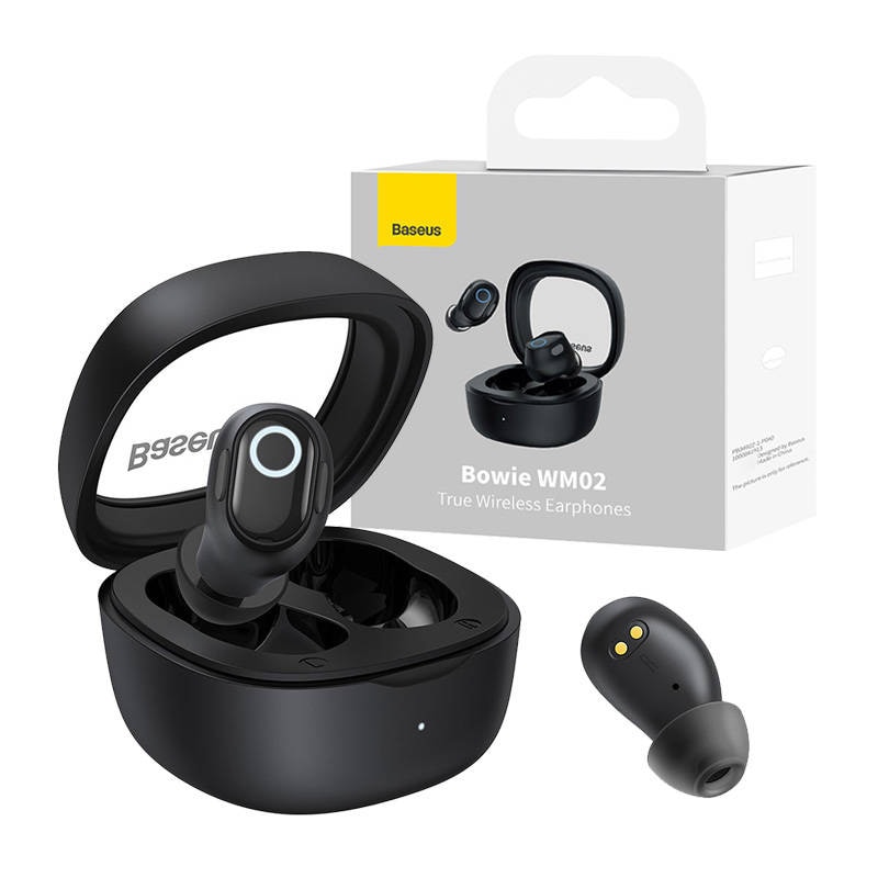 Trådlösa hörlurar Baseus Bowie WM02 TWS, Bluetooth 5.0 (svart)