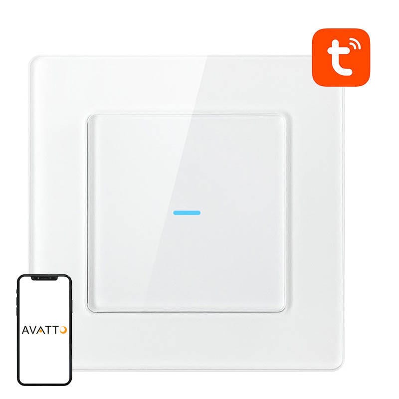 Smart ljusströmbrytare WiFi Avatto N-TS10-W1 1 väg TUYA (vit)
