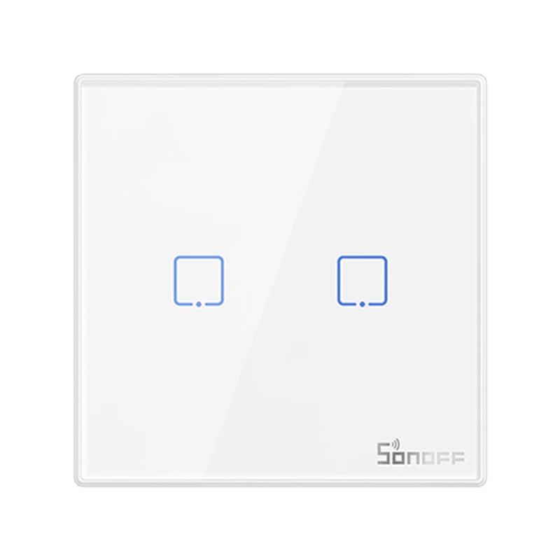 Smart trådlös väggströmbrytare Sonoff T2EU2C-RF 433MHz (2-kanals)