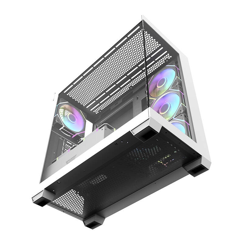 Datorchassi Darkflash DS900 (vit) + 7 ARGB-fläktar