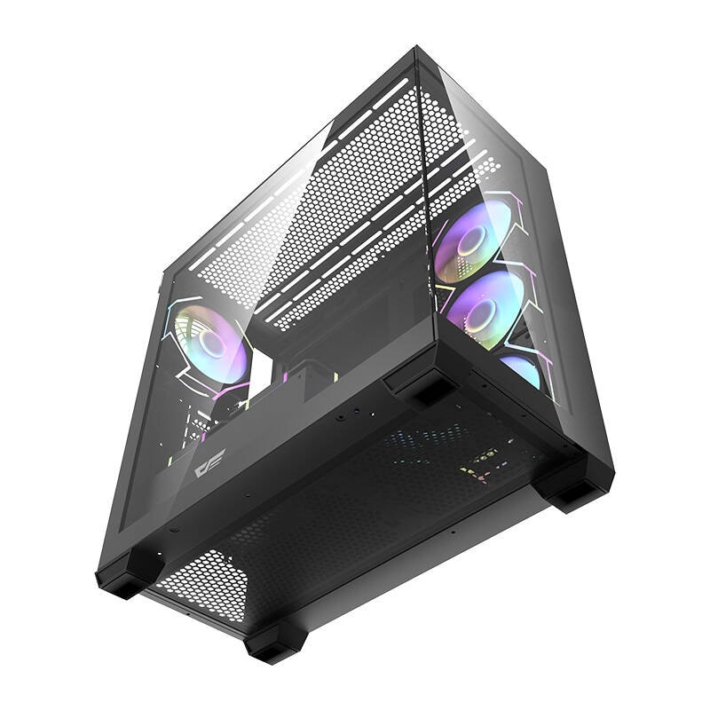 Darkflash DS900 datorchassi (svart) + 7 ARGB-fläktar