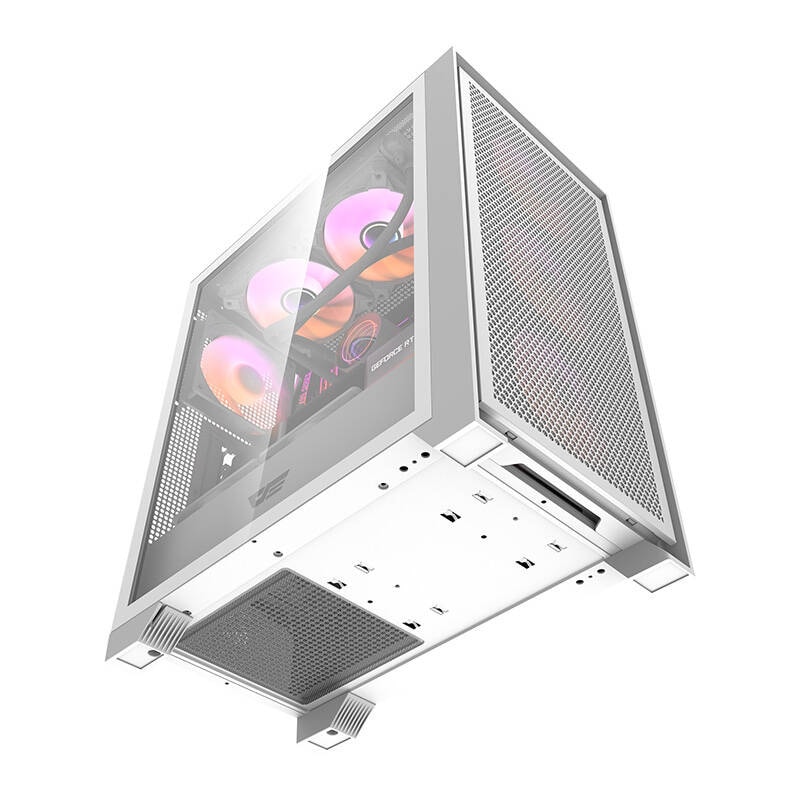 Darkflash DRX70 MESH datorchassi (vitt) + 4 RGB-fläktar