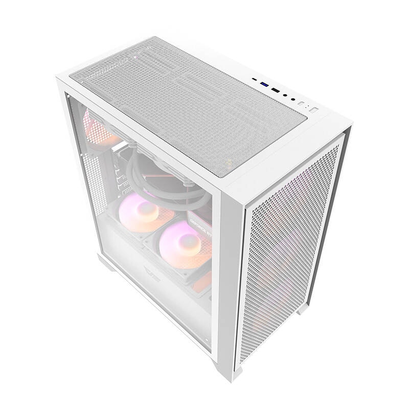 Darkflash DRX70 MESH datorchassi (vitt) + 4 RGB-fläktar