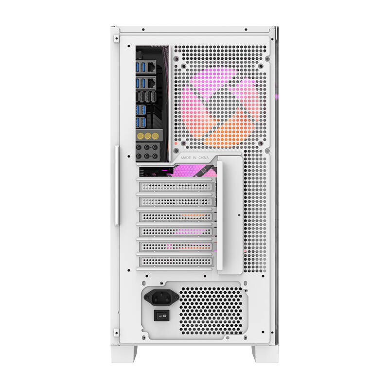 Darkflash DRX70 MESH datorchassi (vitt) + 4 RGB-fläktar