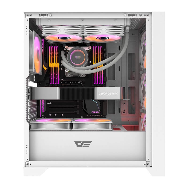 Darkflash DRX70 MESH datorchassi (vitt) + 4 RGB-fläktar