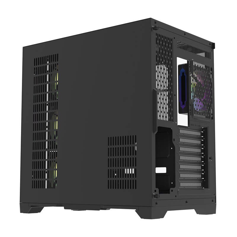 Darflash FT418 PRO datorchassi + 7 aRGB-fläktar (svart)
