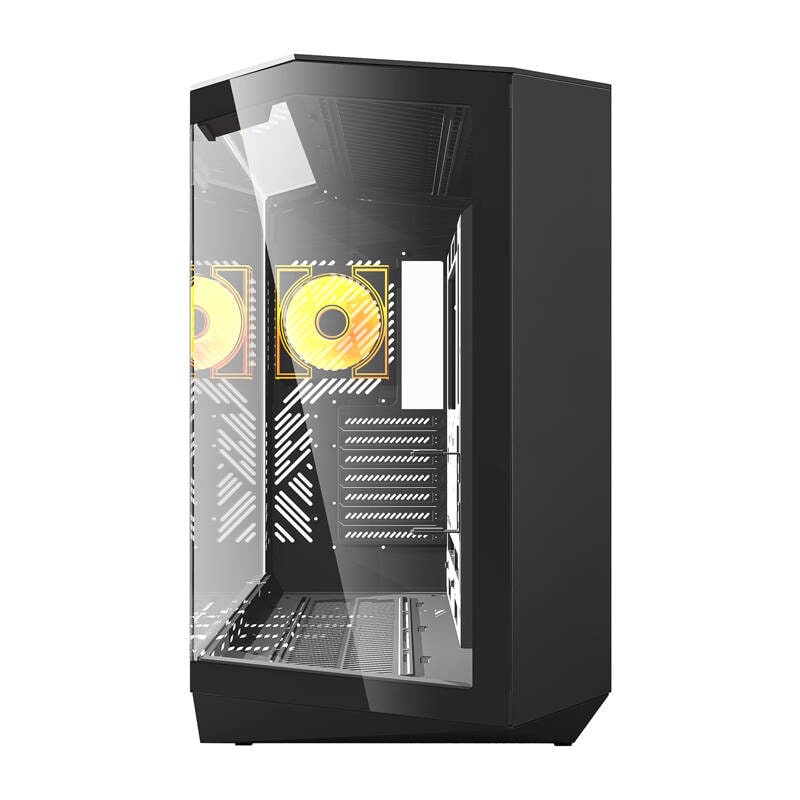 Darkflash DY470 datorchassi (svart) + 4 fläktar