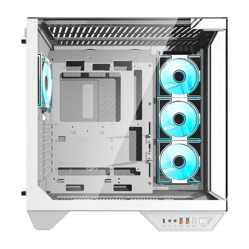 Darkflash DY470 datorchassi (vitt) + 4 fläktar