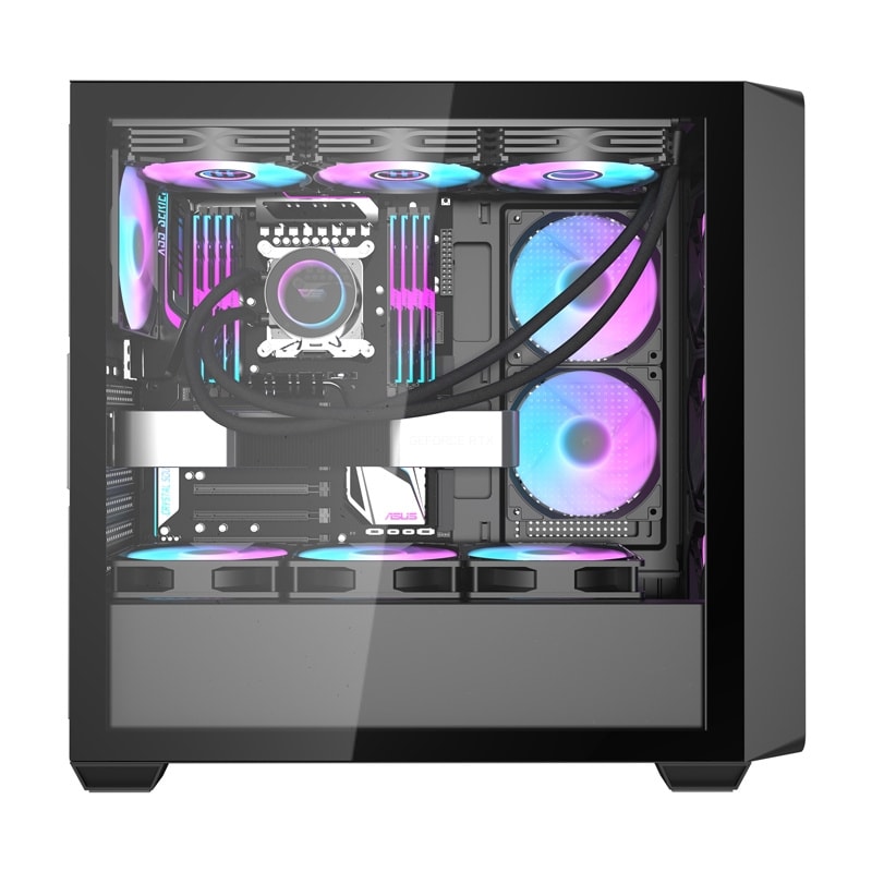 Darkflash DS900WD datorchassi (svart) + 4 fläktar