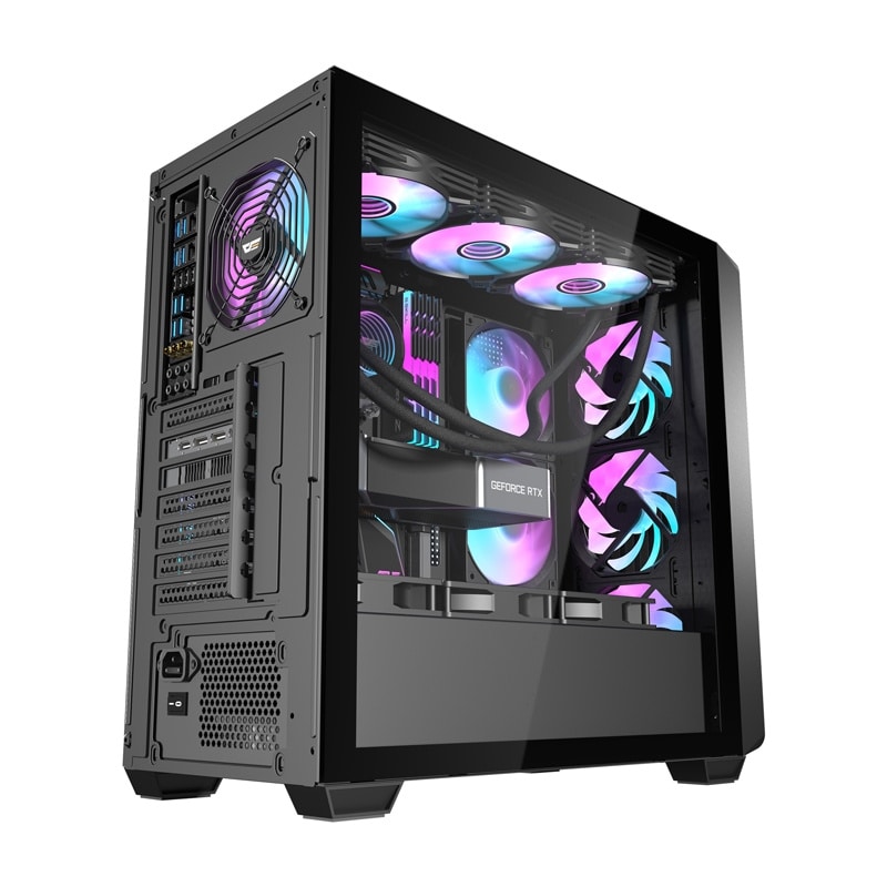 Darkflash DS900WD datorchassi (svart) + 4 fläktar