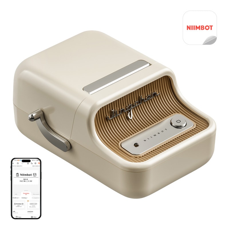 Niimbot B21 Pro bärbar etikettskrivare (kräm)