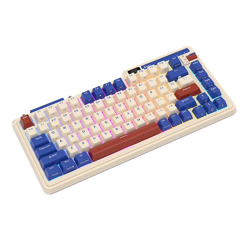 Royal Kludge KZZI K75 pro RGB trådlöst mekaniskt tangentbord, Moment Switch (retroblå) (QWERTY)