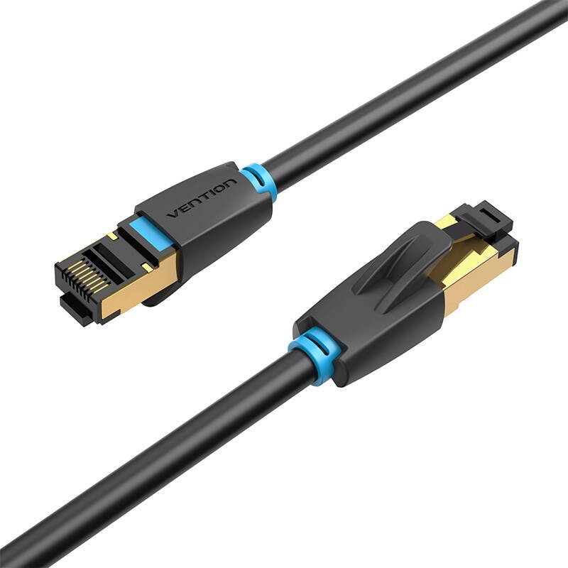 Nätverkskabel CAT8 SFTP Vention IKABF RJ45 Ethernet 40Gbps 1m Svart