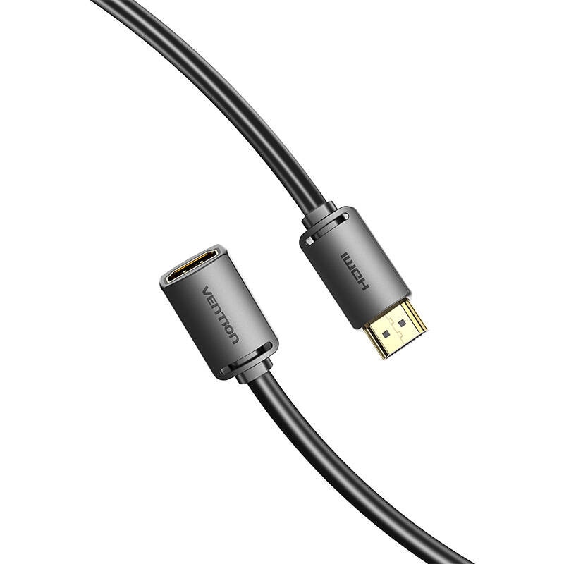 HDMI 2.0 hane till HDMI 2.0 hona förlängningskabel Vention AHCBD 0,5m, 4K 60Hz, (Svart)