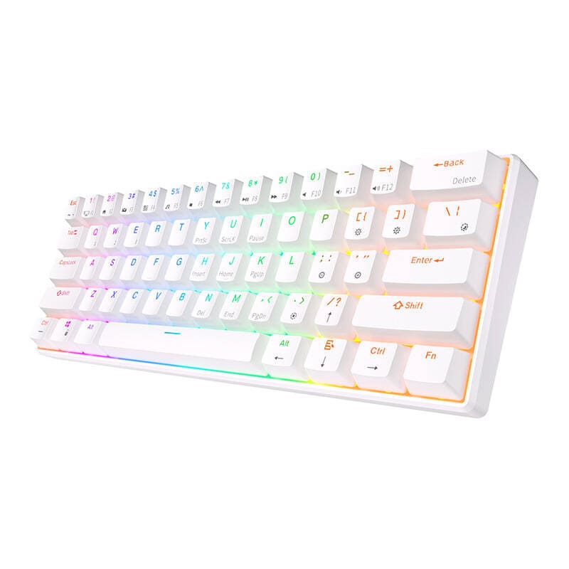 Royal Kludge RK61 RGB mekaniskt tangentbord, brun brytare (vit) (QWERTY)