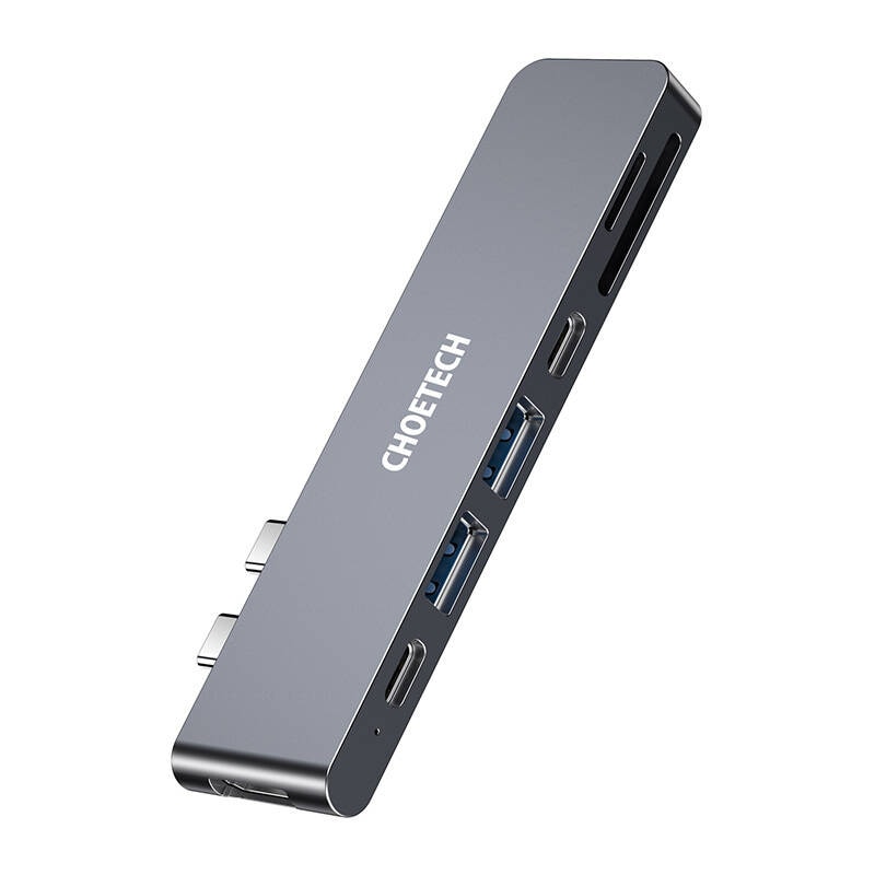 Dockningsstation Choetech HUB-M14 för Macbook Pro, 7-i-2 USB-C, Thunderbolt 3 (silver)