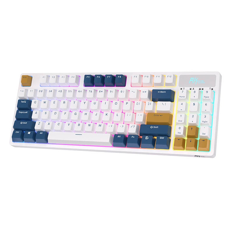 Royal Kludge RK89 RGB trådlöst mekaniskt tangentbord, Lemon-switch (vit) (QWERTY)