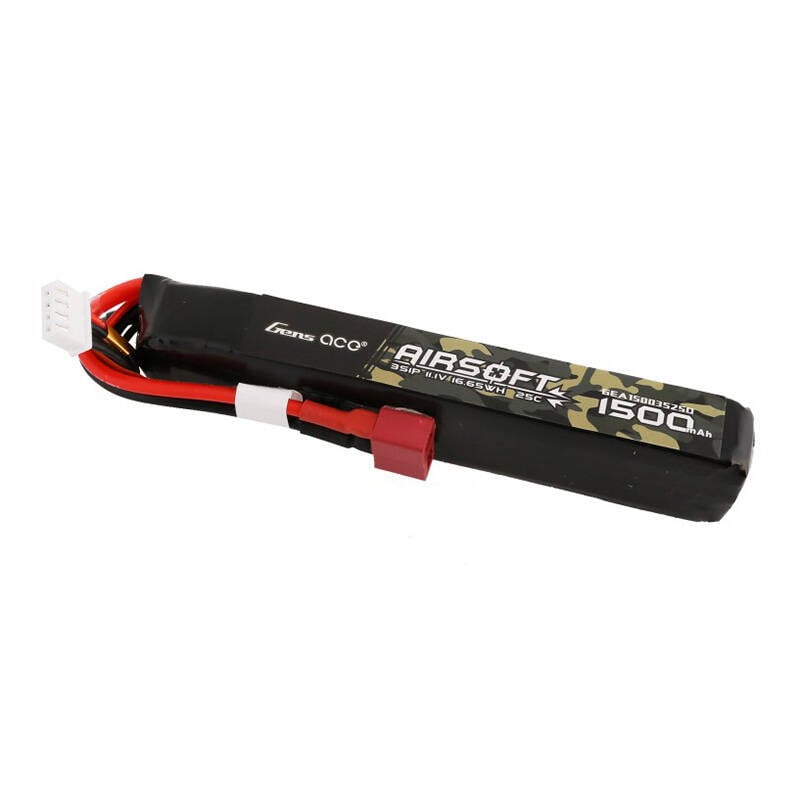 Gens ace 25C 1500mAh 3S1P 11,1V Airsoft Gun Lipo-batteri med T-kontakt