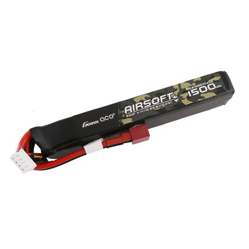 Gens ace 25C 1500mAh 3S1P 11,1V Airsoft Gun Lipo-batteri med T-kontakt